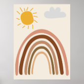 レインボーサンクラウド、子供の絵、ボヘミアン抽象芸術 ポスター (正面)