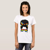 レインボーサングラスLGBTプライド Tシャツ (正面フル)