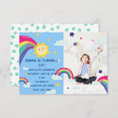 レインボーサンシャインおもしろい誕生日招待状 招待状 (正面/裏面)
