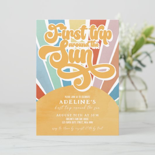 レインボーサンシャインファースト誕生日ボホガール 招待状 (スタンド正面)