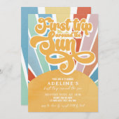 レインボーサンシャインファースト誕生日ボホガール 招待状 (正面/裏面)