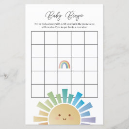 レインボーサンシャインベビーシャワービンゴゲーム