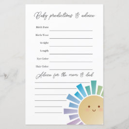 レインボーサンシャインベビーシャワー推測試合