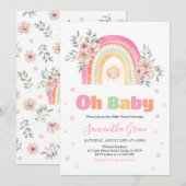 レインボーサンシャインベビーシャワー 招待状 (正面/裏面)