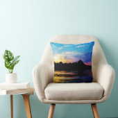 レインボーサンセットオンマウンテンレイク クッション (椅子)