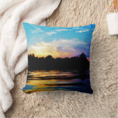 レインボーサンセットオンマウンテンレイク クッション (ブランケット)