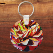 レインボーサンセットバラウォーターカラーオリジナルアート キーホルダー (正面)