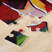 レインボーサンセットバラウォーターカラーオリジナルアート ジグソーパズル (側面)