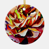 レインボーサンセットバラウォーターカラーオリジナルアート セラミックオーナメント (正面)