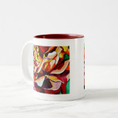 レインボーサンセットバラウォーターカラーオリジナルアート ツートーンマグカップ (正面左)