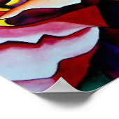 レインボーサンセットバラウォーターカラーオリジナルアート ポスター (角)