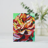 レインボーサンセットバラウォーターカラーオリジナルアート ポストカード (スタンド正面)