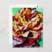 レインボーサンセットバラウォーターカラーオリジナルアート ポストカード (正面/裏面)