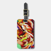 レインボーサンセットバラウォーターカラーオリジナルアート ラゲッジタグ (正面縦)