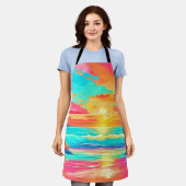 レインボーサンセットビーチ エプロン (着用した状態)