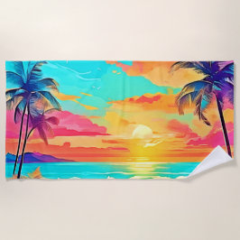 レインボーサンセットビーチ ビーチタオル