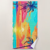 レインボーサンセットビーチ ビーチタオル (正面)