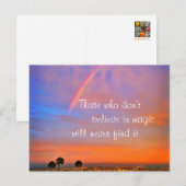 レインボーサンセット信じフォトイン魔法引用文スクリプト ポストカード (正面/裏面)