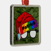 レインボーサンタハット（眼鏡あり） メタルオーナメント (右)