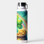 レインボーサンパトリックの日のクローバー ウォーターボトル (背面)