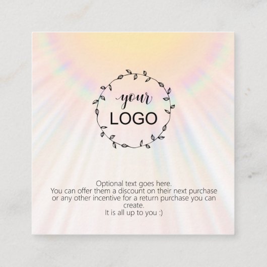 *~*レインボーサンビームハートありがとう エンクロージャーカード (裏面)