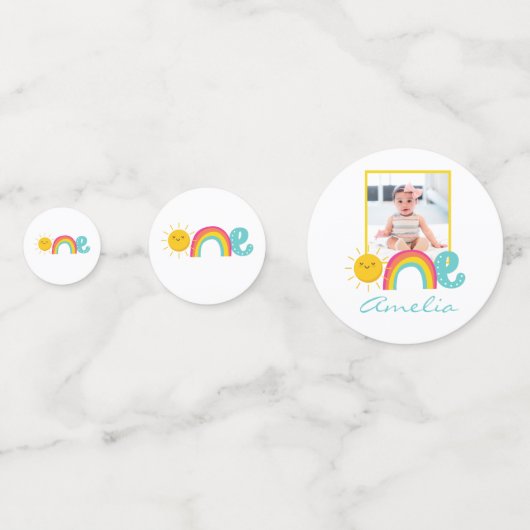 レインボーサンファースト誕生日写真 コンフェッティ (裏面)