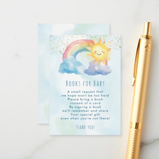 レインボーサンブルーの本ベビーリクエストカード エンクロージャーカード (正面/裏面インサイチュ)