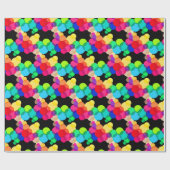 レインボーサークルオンブラック ラッピングペーパー (フラット)