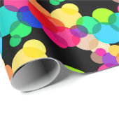 レインボーサークルオンブラック ラッピングペーパー (ロールコーナー)