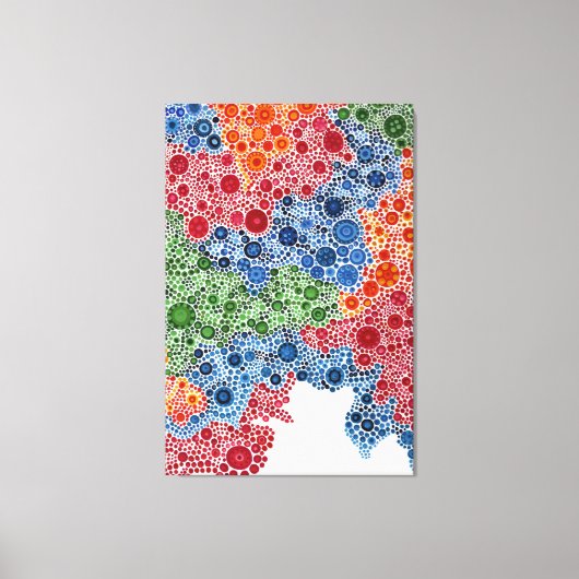 レインボーサークルドット絵を描ズランドスケーププリント キャンバスプリント (正面)