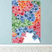レインボーサークルドット絵を描ズランドスケーププリント キャンバスプリント (インサイチュ (ウッドフロア))