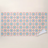 レインボーサークル模様ぼほ ビーチタオル (正面)