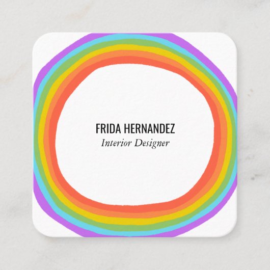 レインボーサークル スクエア名刺 (正面)