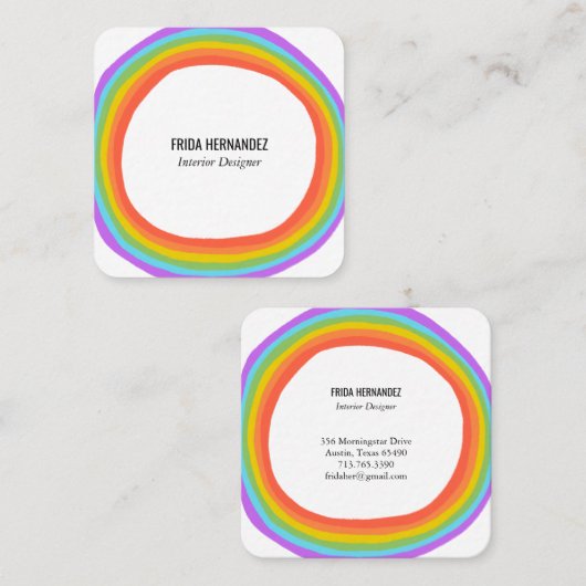 レインボーサークル スクエア名刺 (正面/裏面)