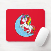 レインボーシアルブルームーン&スターズユニコーン マウスパッド (マウス)