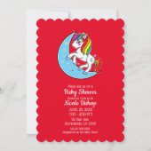 レインボーシアルブルームーン&スターズユニコーン 招待状 (正面)