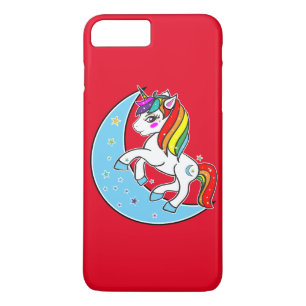 レインボーシアルブルームーン&スターズユニコーン iPhone 8 PLUS/7 PLUSケース