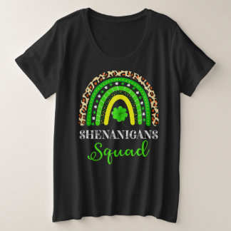 レインボーシェナニガンズスクワッドSt patricks day プラスサイズTシャツ