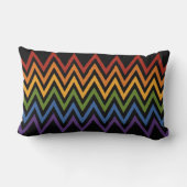 レインボーシェブロンパターン装飾用クッション ランバークッション (裏面)