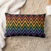 レインボーシェブロンパターン装飾用クッション ランバークッション (ブランケット)