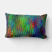 レインボーシェブロン抽象芸術 ランバークッション (裏面)