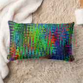 レインボーシェブロン抽象芸術 ランバークッション (ブランケット)