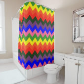レインボーシェブロン バスルームシャワーカーテン シャワーカーテン (インサイチュ)