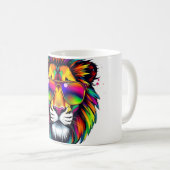 レインボーシェード付きライオン コーヒーマグカップ (正面右)