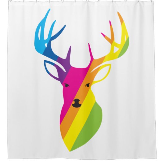 レインボーシカ シャワーカーテン (正面)