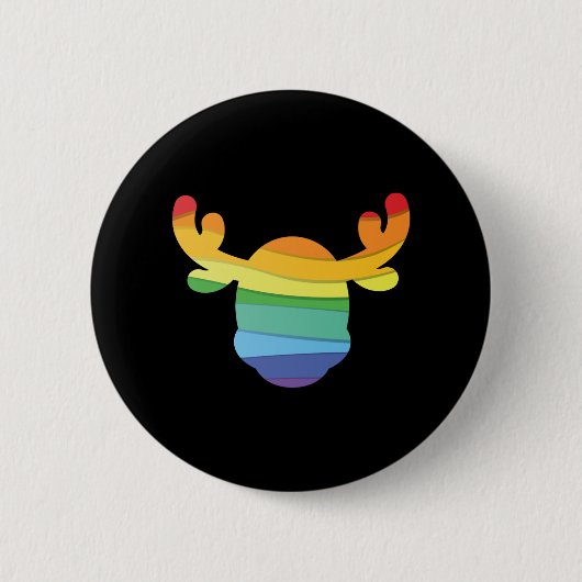 レインボーシカLGBT 缶バッジ (正面)