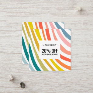 レインボーシックカラフルカーブ波手作り 割引カード