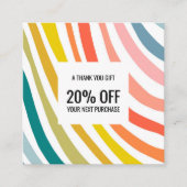 レインボーシックカラフルカーブ波手作り 割引カード (正面)