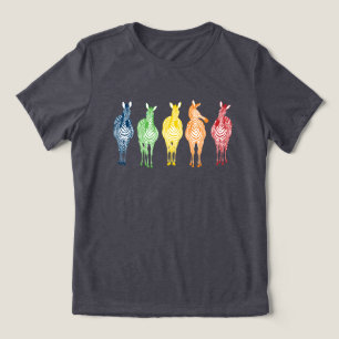 レインボーシマウマ 見せストライプろ!カスタマイズ可能 トライブレンドTシャツ