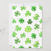 レインボーシャムロックポットの金ゴールド子供の誕生日 招待状 (裏面)